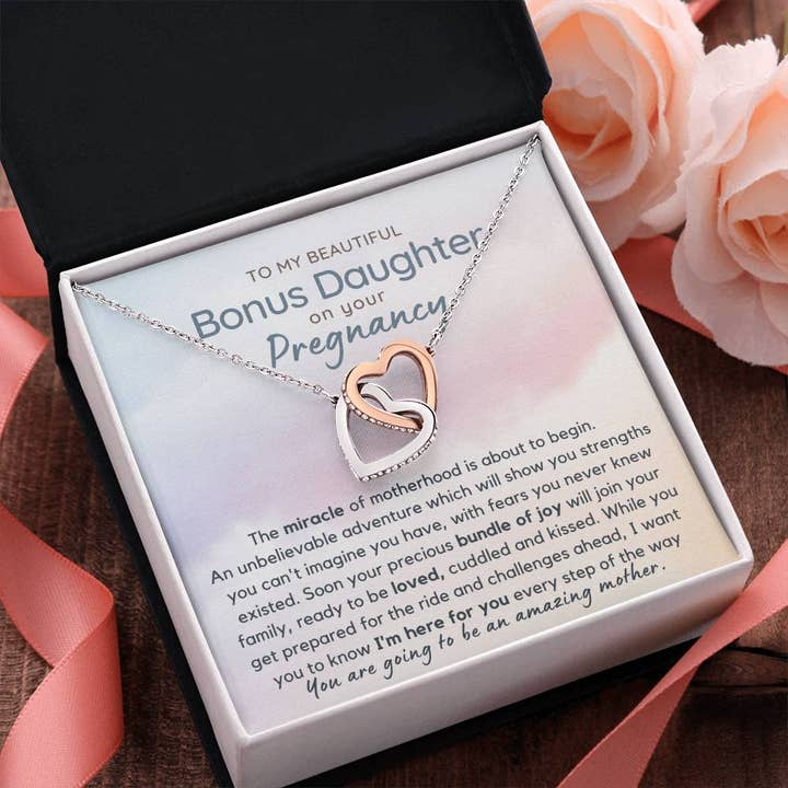Carpe Diem Gifts - Wholesale Pendant/Charm Necklace - Special Bonus Daughter Pregnancy Gift Heart Necklace | New Mom Gift