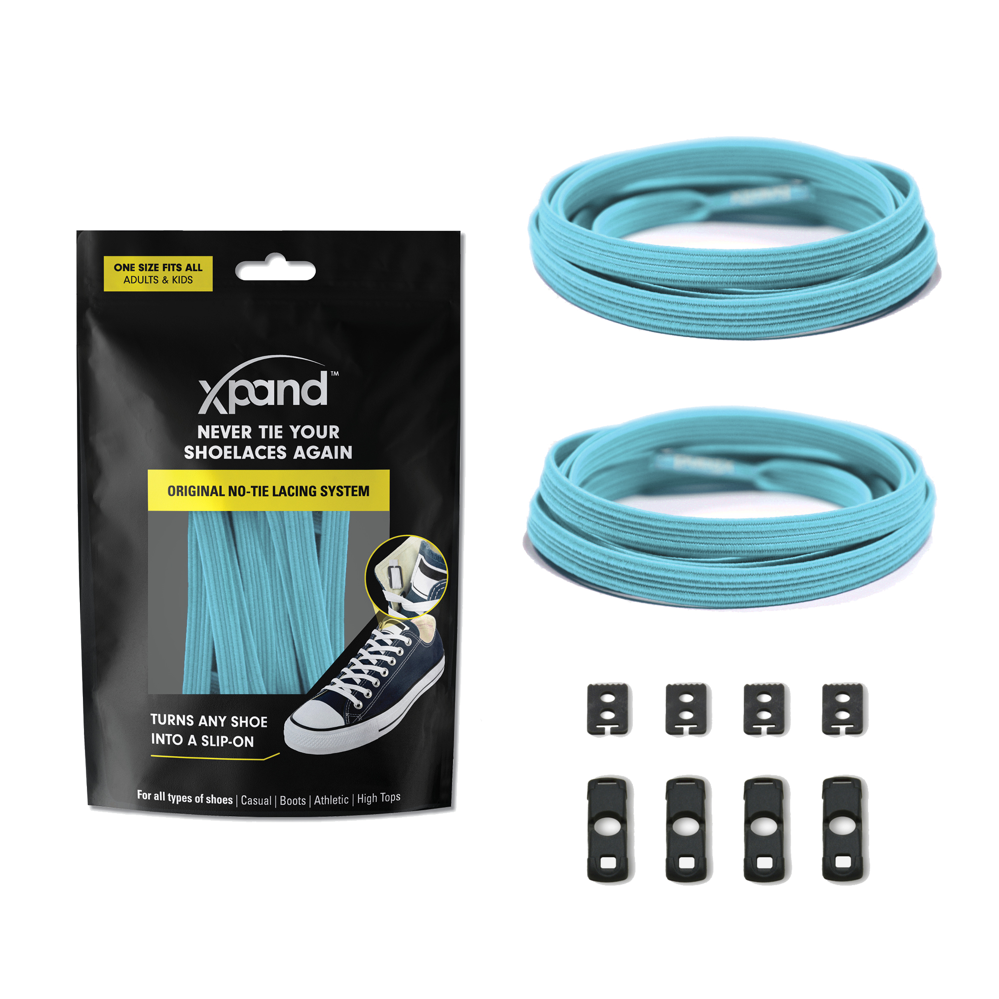 Xpand Laces – Engroshandel Snørebånd - Unisex – Elastiske flade snørebånd uden knude | Ingen flere knuder | Én størrelse24