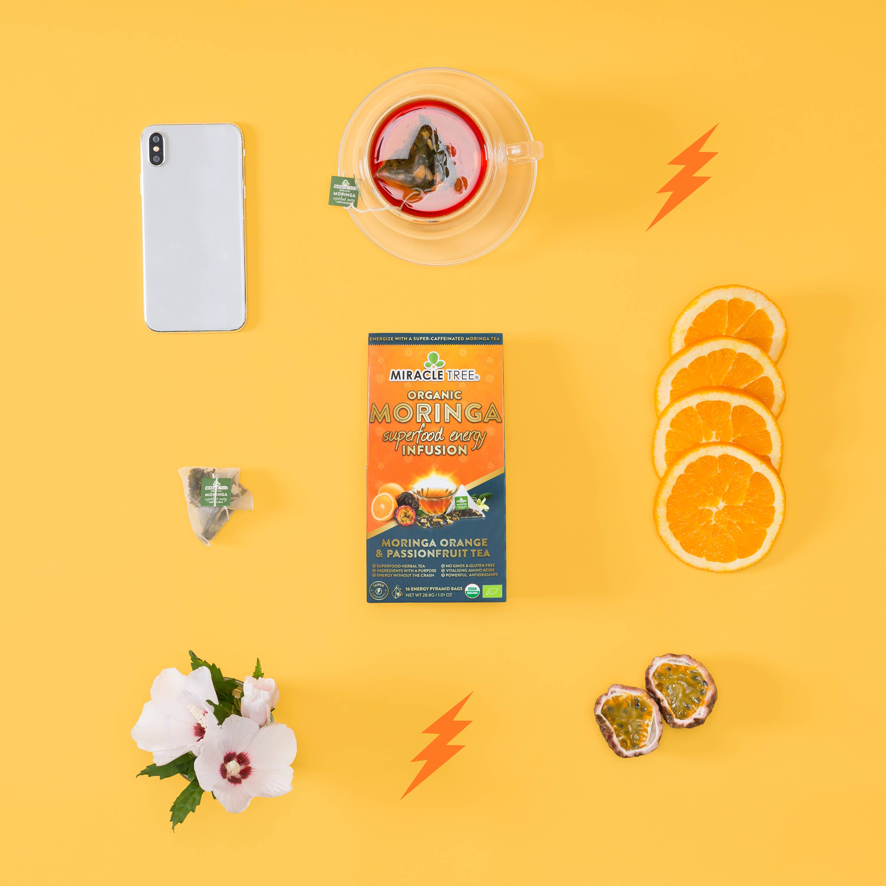 Miracle Tree - Wholesale Health/Detox Tea - Moringa Energy Tea: Orange Passionfruit11