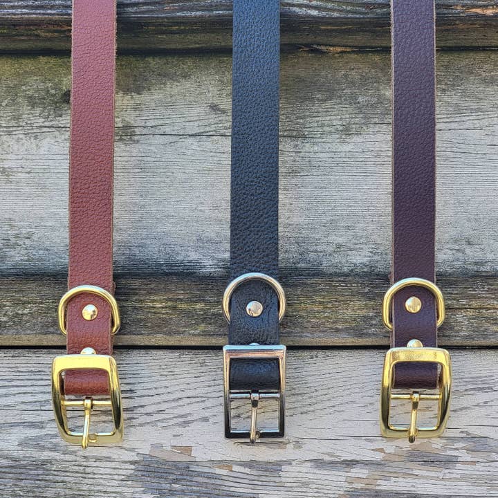NAB LEATHER - Wholesale Pet Collar - Dog - Rover - Classic Cognac Full-Grain Leather Dog Collar5