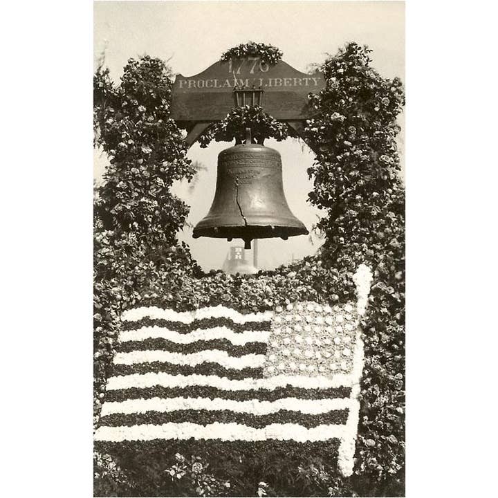 Found Image Press – wholesale Art print – Art Print PT-88 Liberty Bell with Flag of Flowers