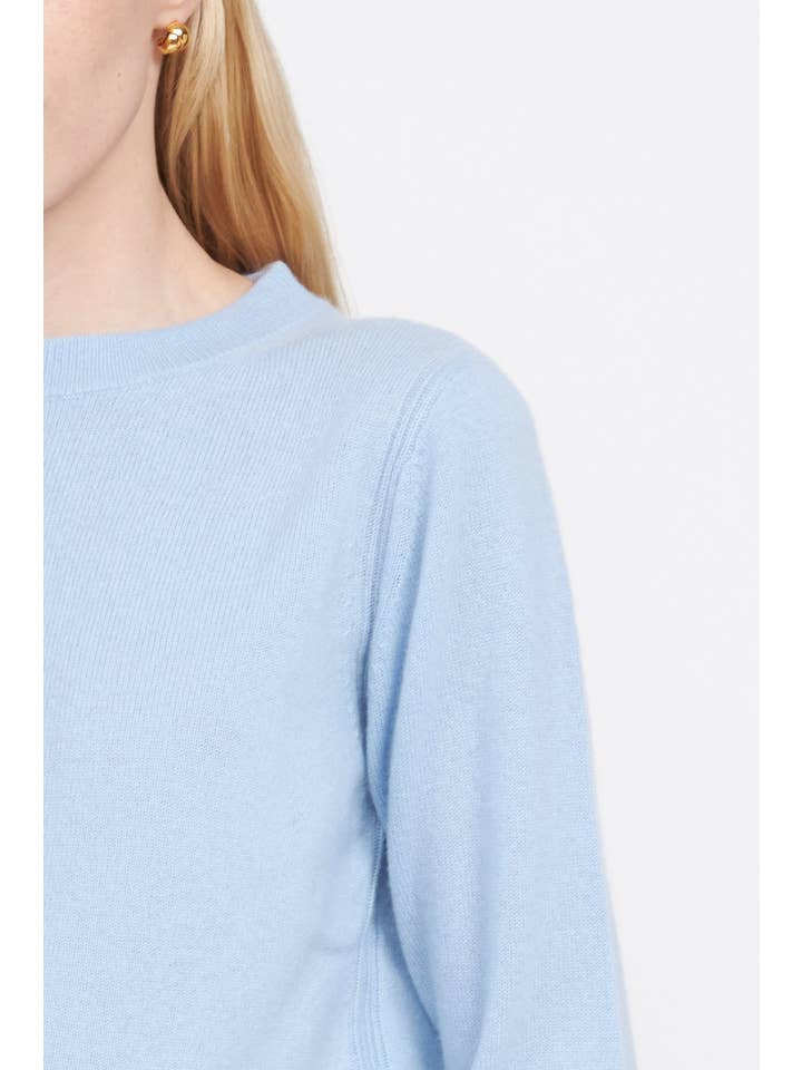 Pissenlit - Wholesale Knit Sweater - Women's - Crewneck Cashmere Sweater - Arctic Blue2