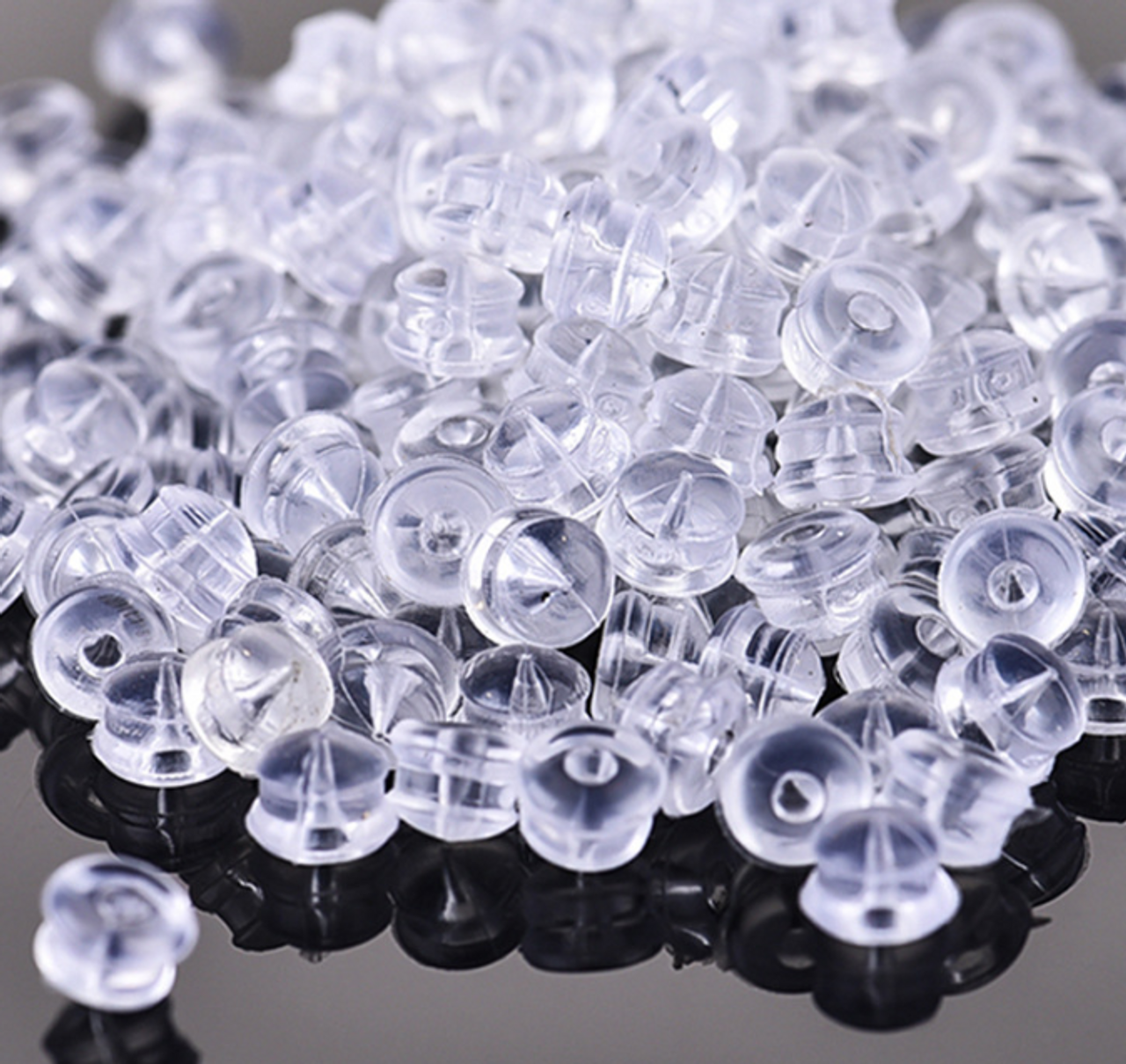 Zakka - Wholesale Stud/Post Earrings - 100pcsAll Style Clear Rubber Metal Earring Back Ear Stoppers1