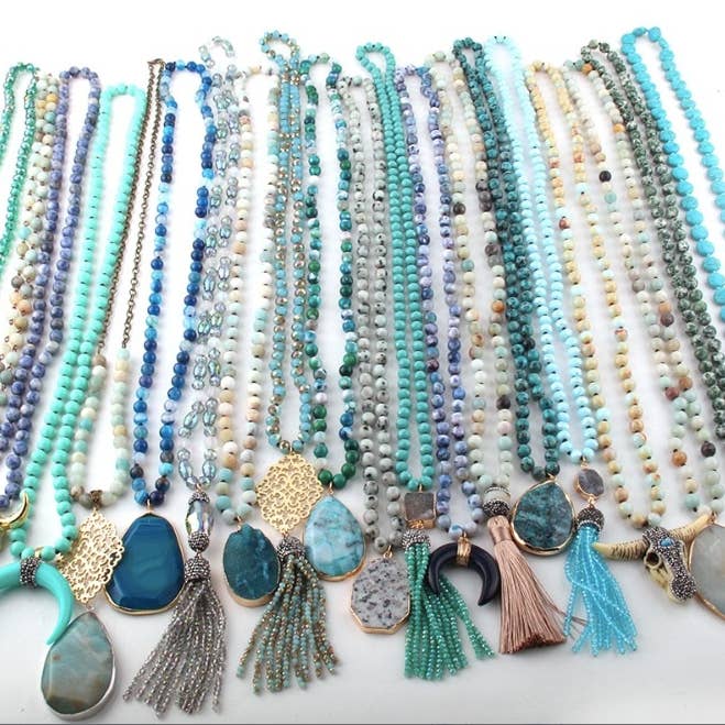 Kate Tuesday Jewelry - Wholesale Beaded/Pearl Necklace - Turquoise Statement Piece Necklaces2