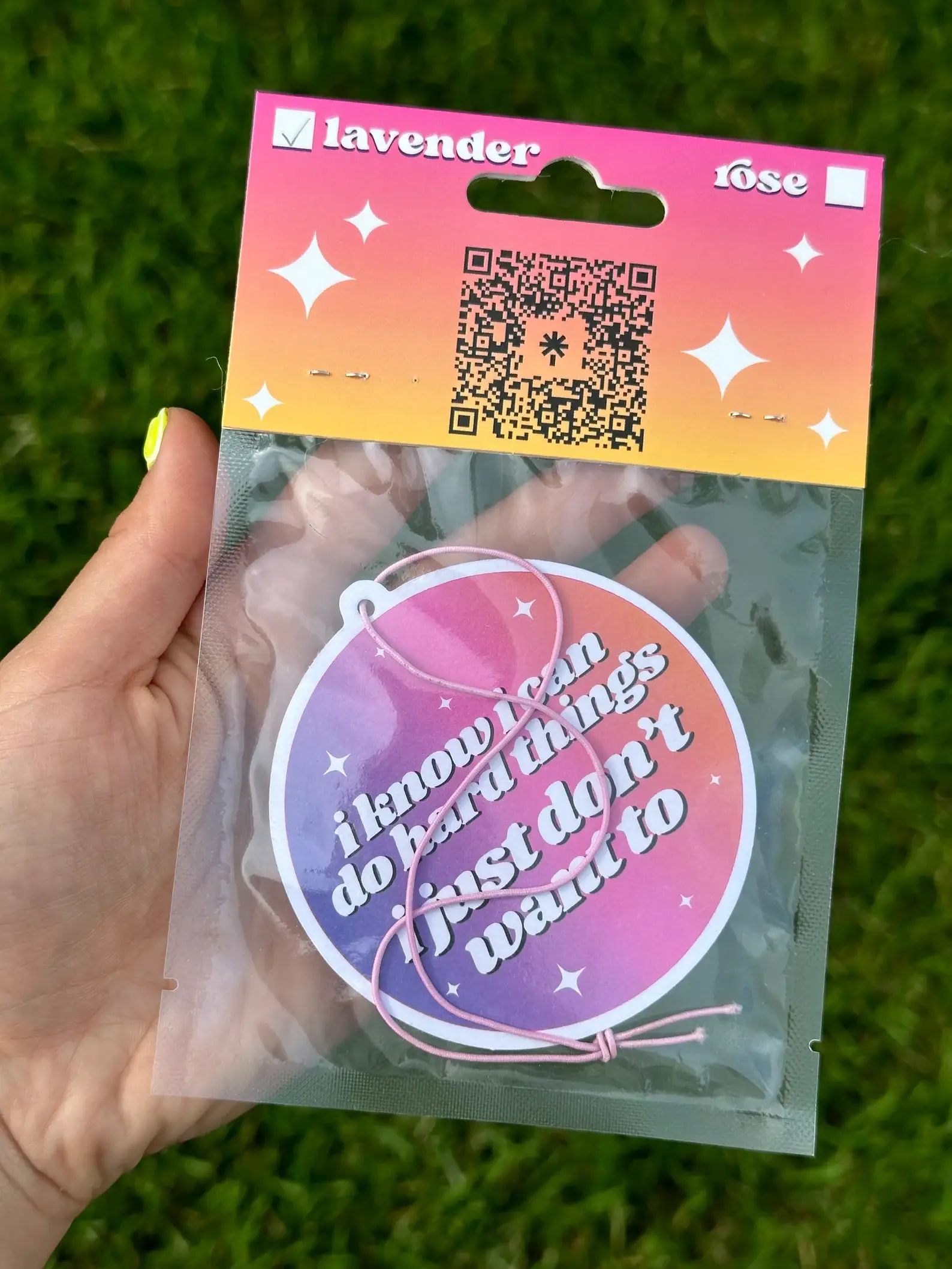 ShlemonArt - Wholesale Car Freshener - Women's - I Know I Can Do Hard Things Car Air Freshener - Lavender3