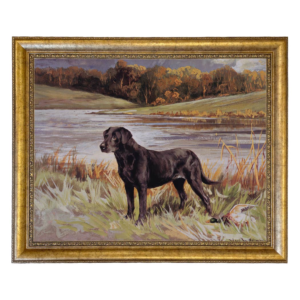 Madison Bay Co. - Historical Home Decor Reproductions - Wholesale Art Print - Labrador Retriever with Duck Framed Painting Print on Canvas38