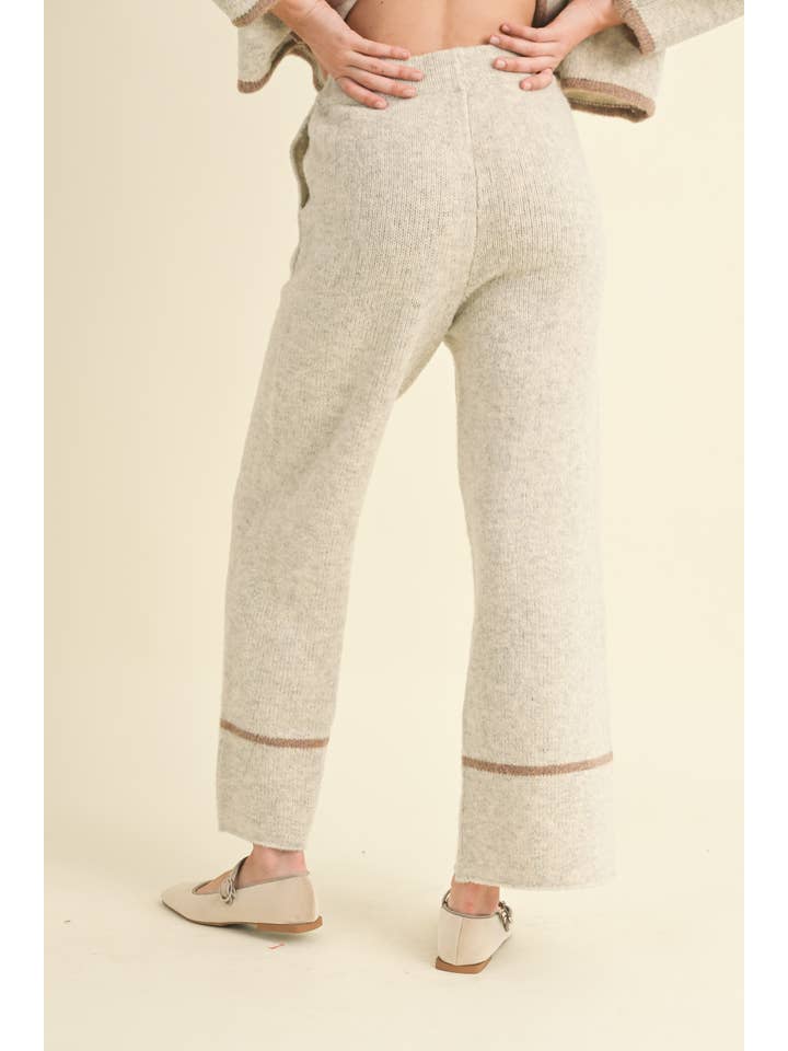 MIOU MUSE - Wholesale Pants - Women's - P3854ST COLOR CONTRASTED DETAIL KNITTED PANTS2