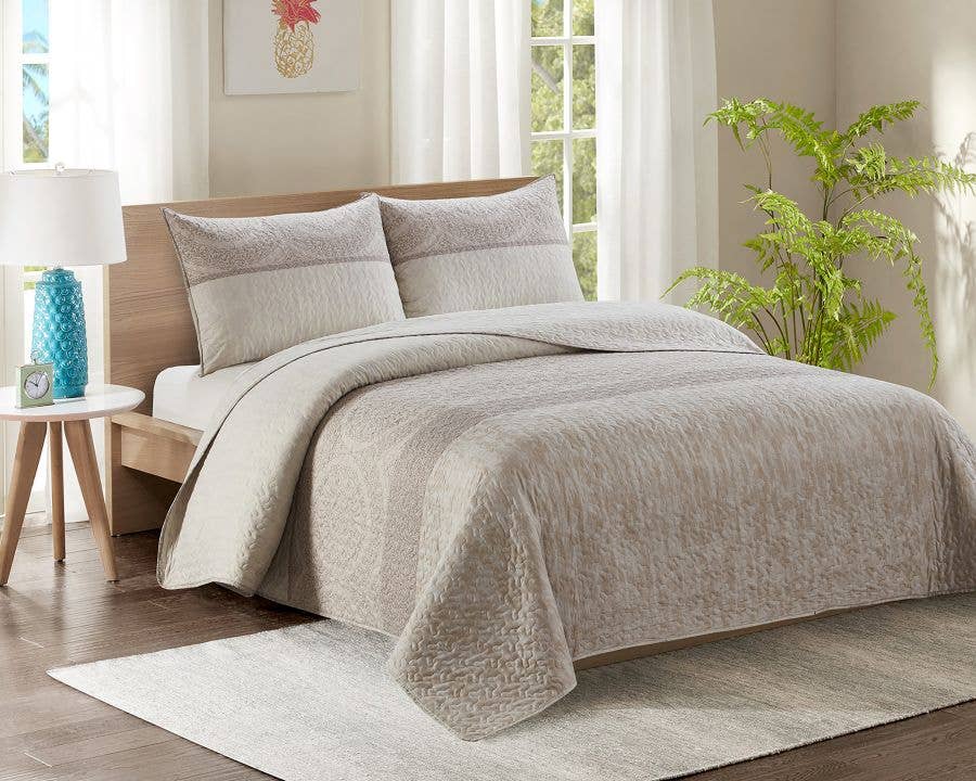 Luxorate – wholesale Quilt – King Bed Quilted Bedspread YJ12 Biscuit0