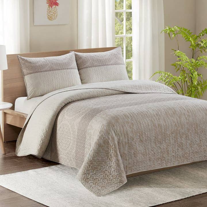 Luxorate - Wholesale Quilt - Gewatteerde sprei met kingsize bed YJ12 Biscuit
