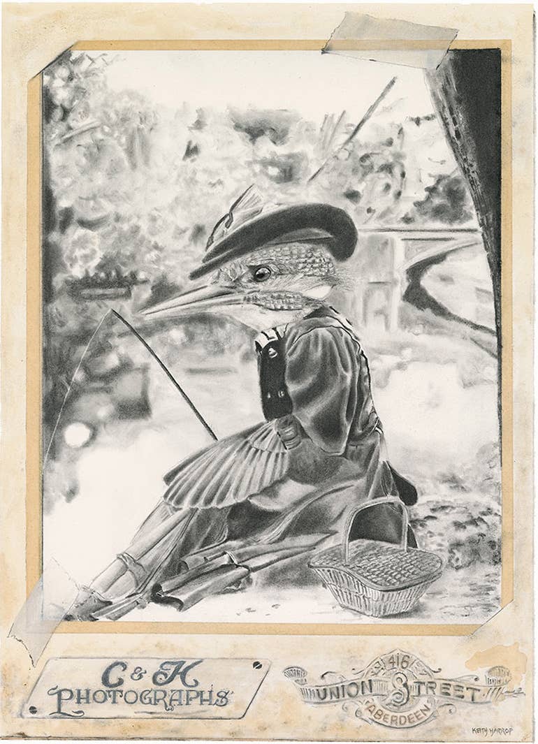 Keith Harrop - Pencil Art - Wholesale Ansichtkaartset - 10 verschillende ansichtkaarten. Set #3 Victoriaanse vintage dierenkunst4