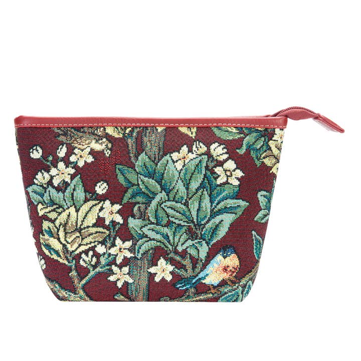 MAKEUP-ART-WM-TLRD | TROUSSE À MAQUILLAGE ARBRE DE VIE ROUGE WILLIAM MORRIS pour la vente par SignareArt