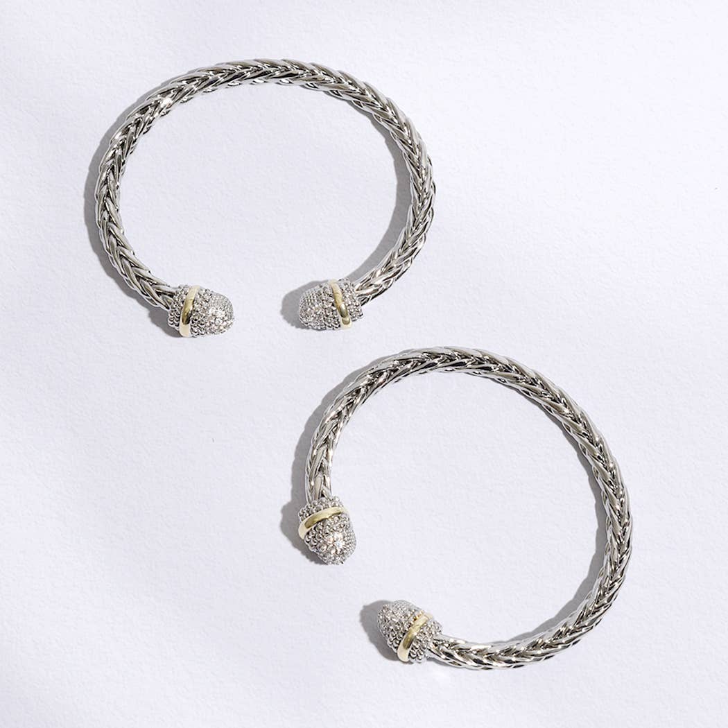 MULTI Flertonet CZ rundkantet flettet armbånd for engroshandel på Faire5