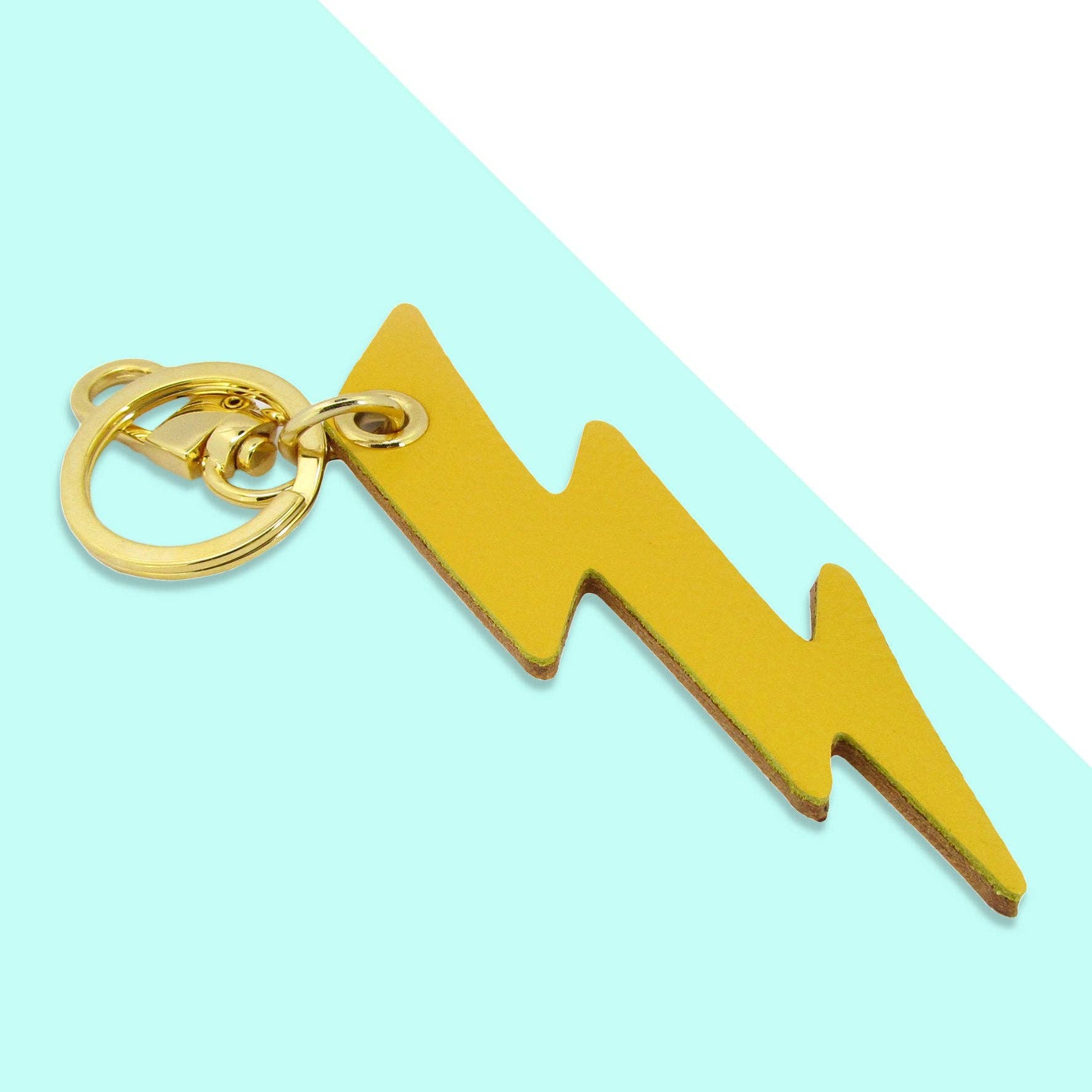 'Alkemest - Wholesale Keychain - Unisex - Neon Leather Lightning Bolt Key Ring / Bag Charms: 3 Colours10