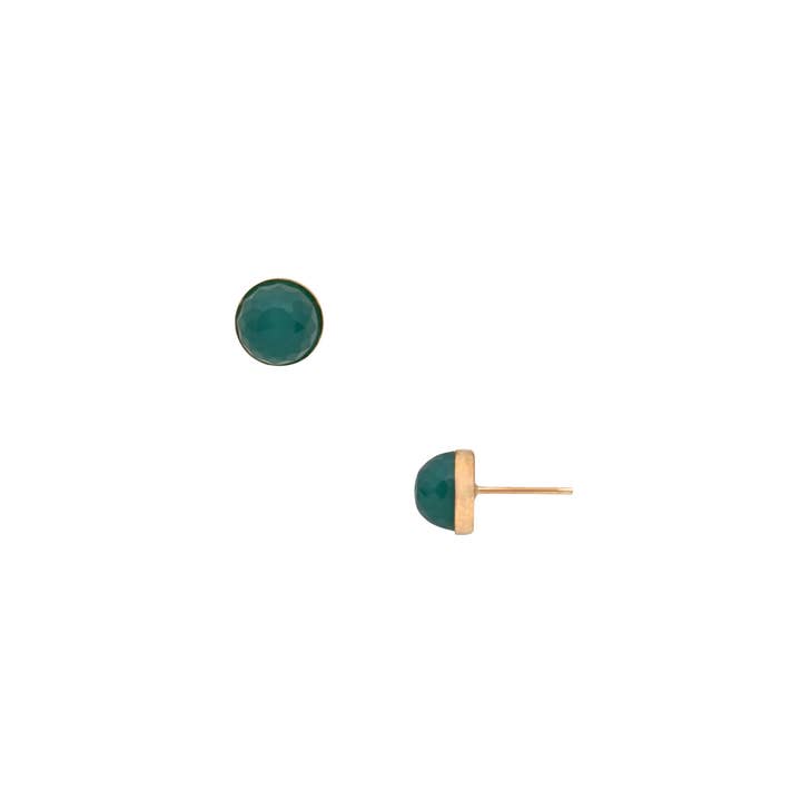 Heather Hawkins - Wholesale Stud/Post Earrings - Babe Dome Gemstone Stud Earrings - 14K Gold-filled3