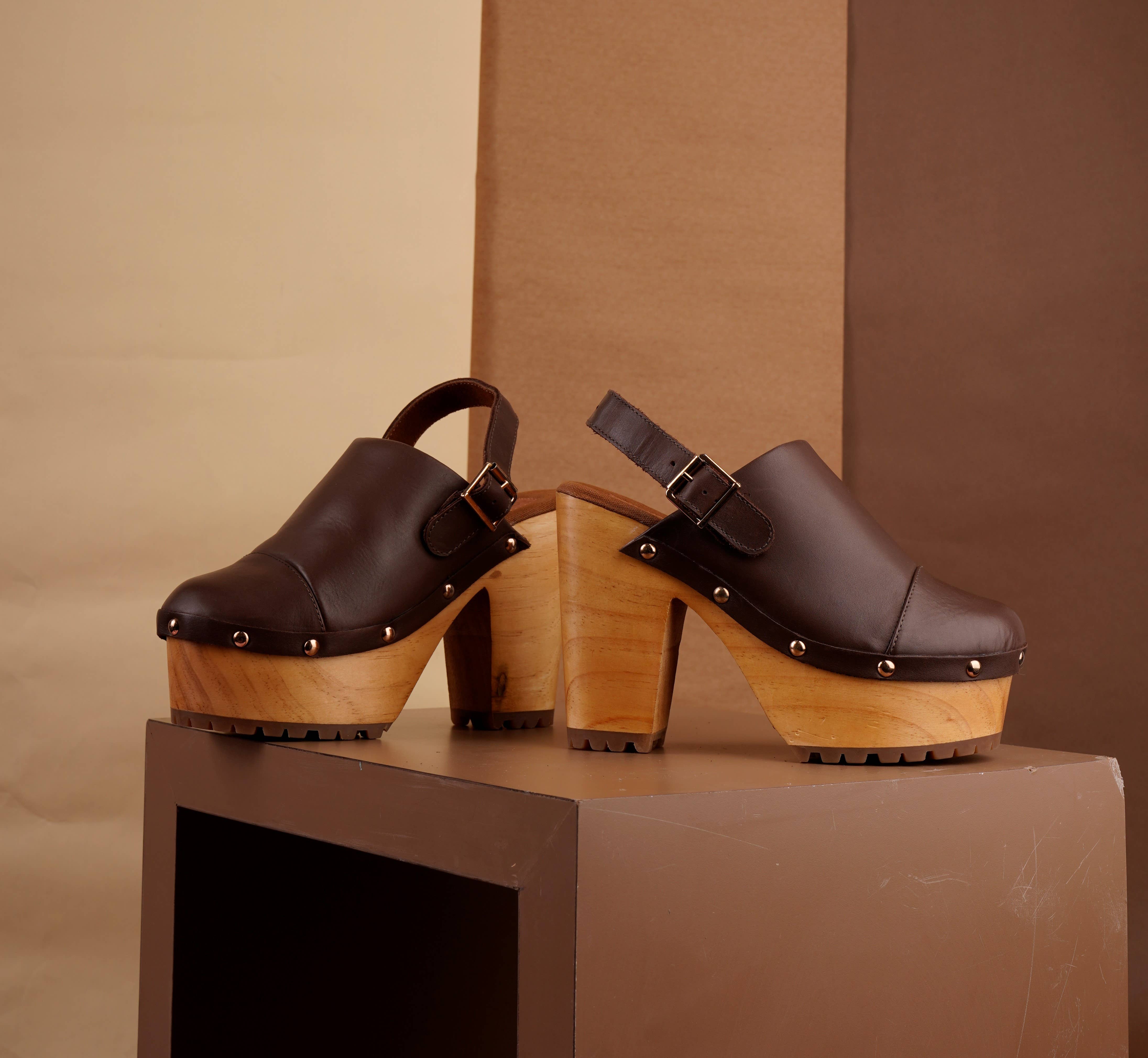 Rag Company - Wholesale Clogs – Women's - ALONA Slingback High Block Heeled Clogs