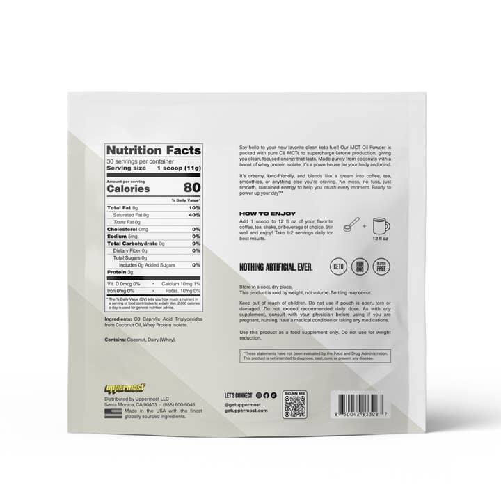 Uppermost - Wholesale Protein/Superfood Powder - C8 MCT OIL POWDER