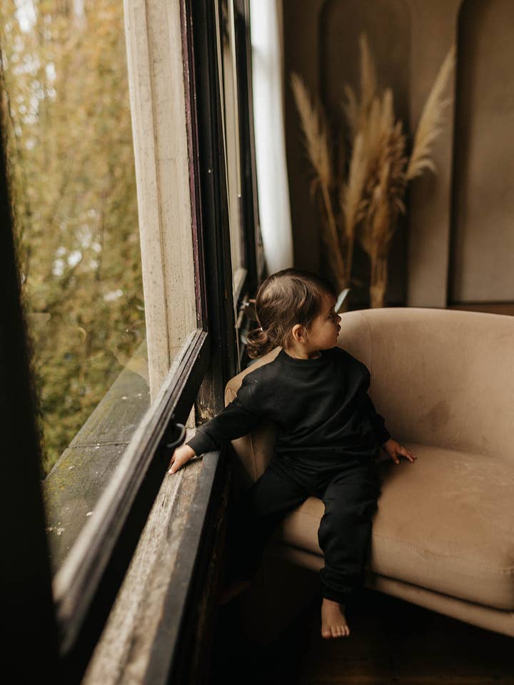 Black Lounge Sweat Set for wholesale on Faire4