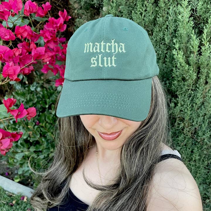 Matcha Slut Embroidered Baseball Cap for wholesale by Stitch4pali