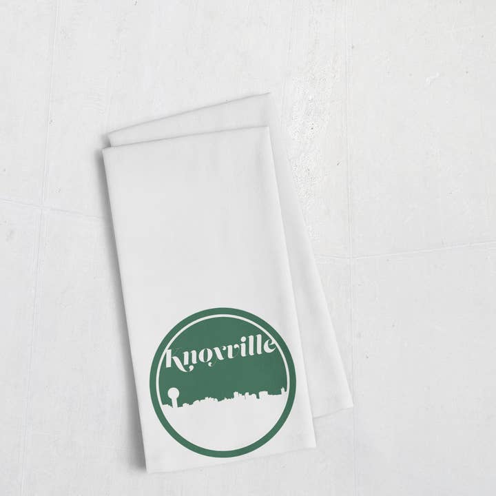 Serviette rétro Skyline Knoxville TN | Plusieurs couleurs pour la vente par Paperfinch Design
