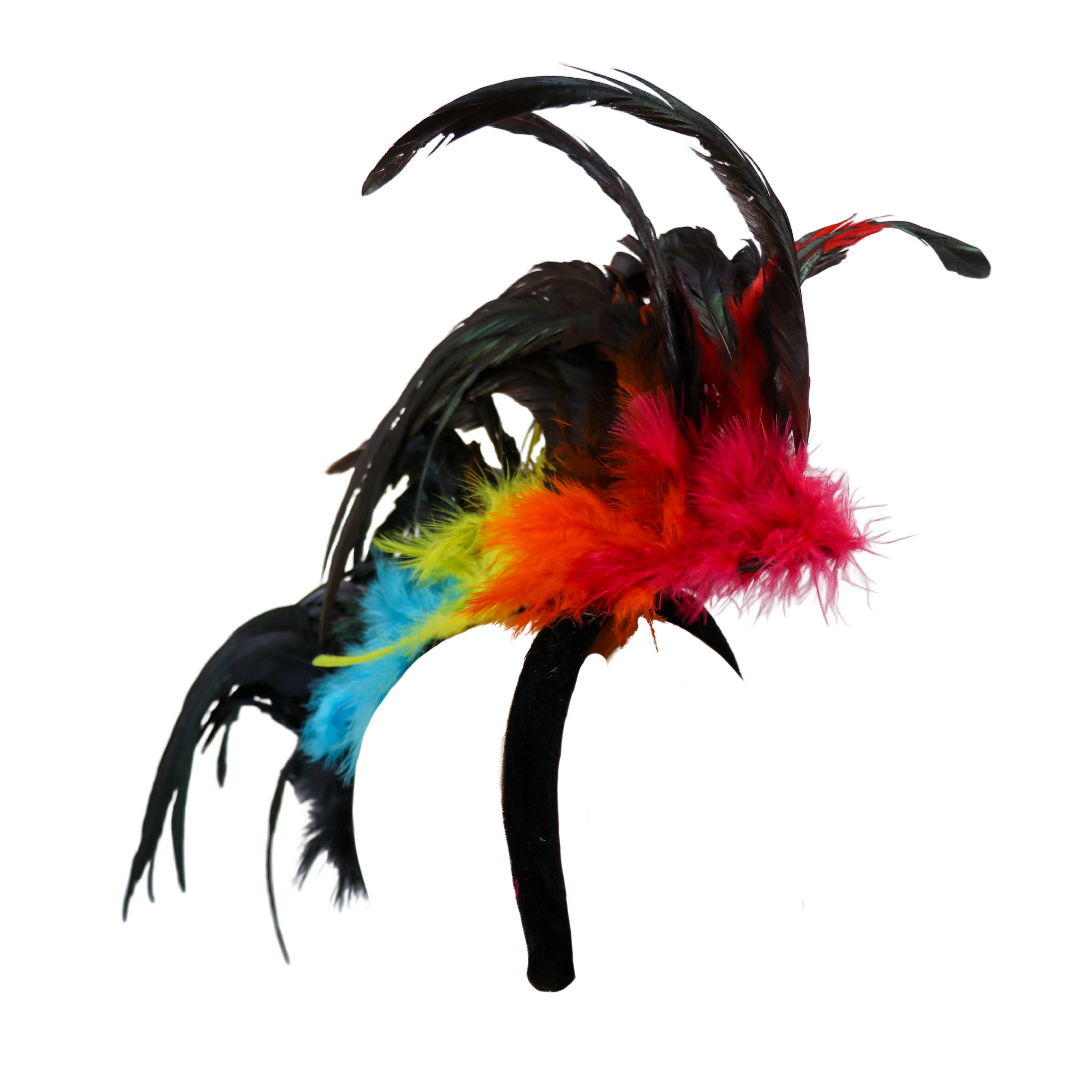 Western Fashion - Wholesale Costume - Women's - 63005-BLACK FEATHER MOHAWK HEADPIECE3