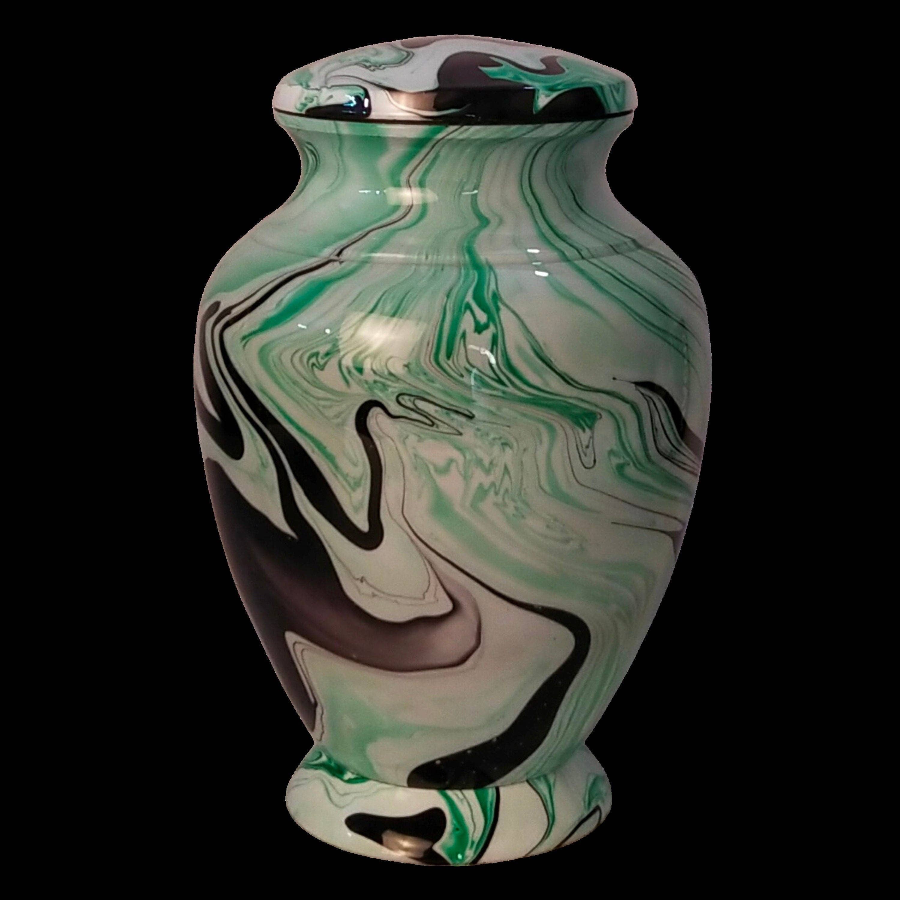 Plutus imports - Vente Urnes - Grande urne de crémation pour adultes avec finition en marbre pour cendres humaines0