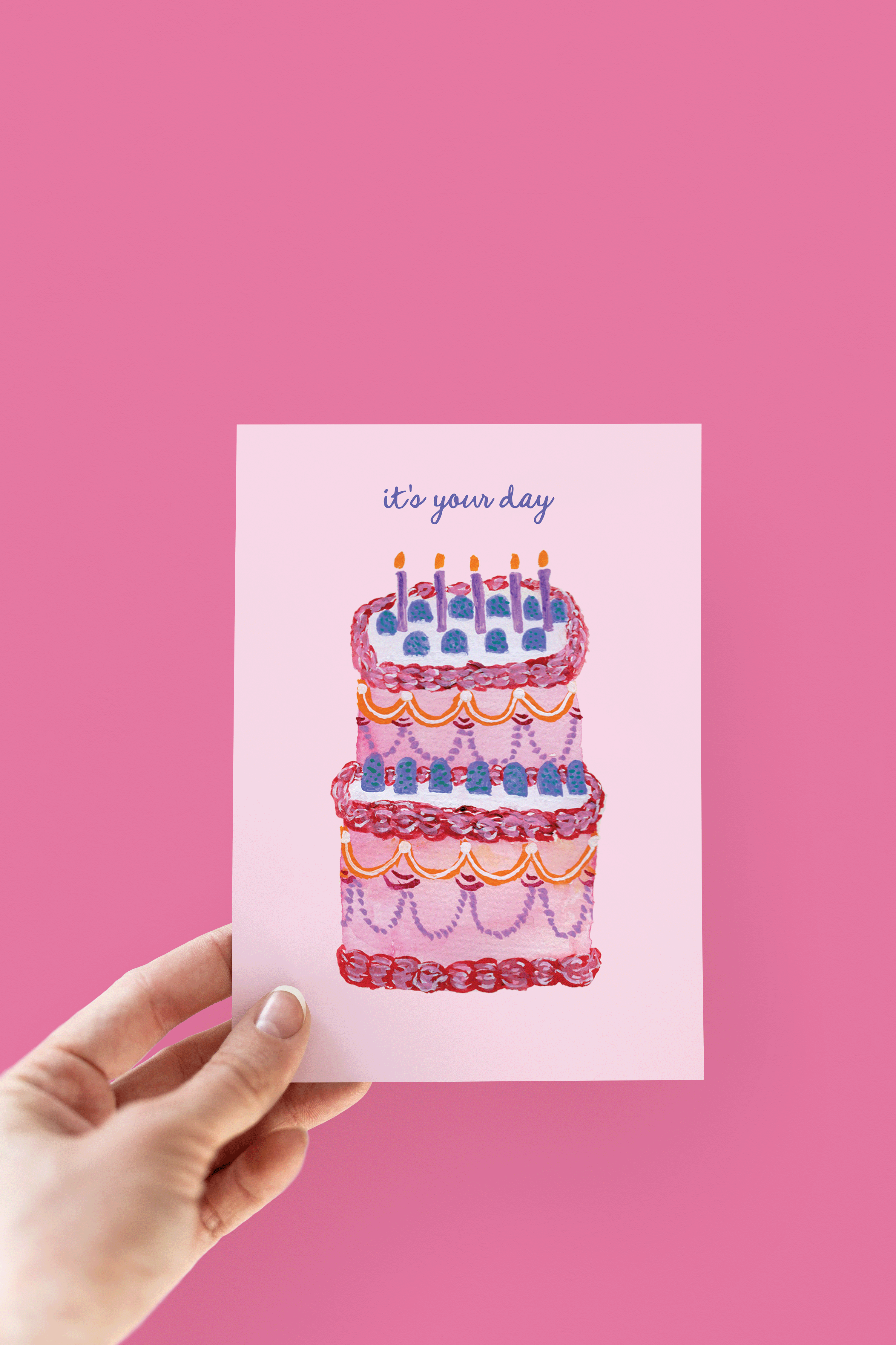 The Shelley Society - Wholesale Birthday Card - It's Your Day Birthday Cake Greeting Card1