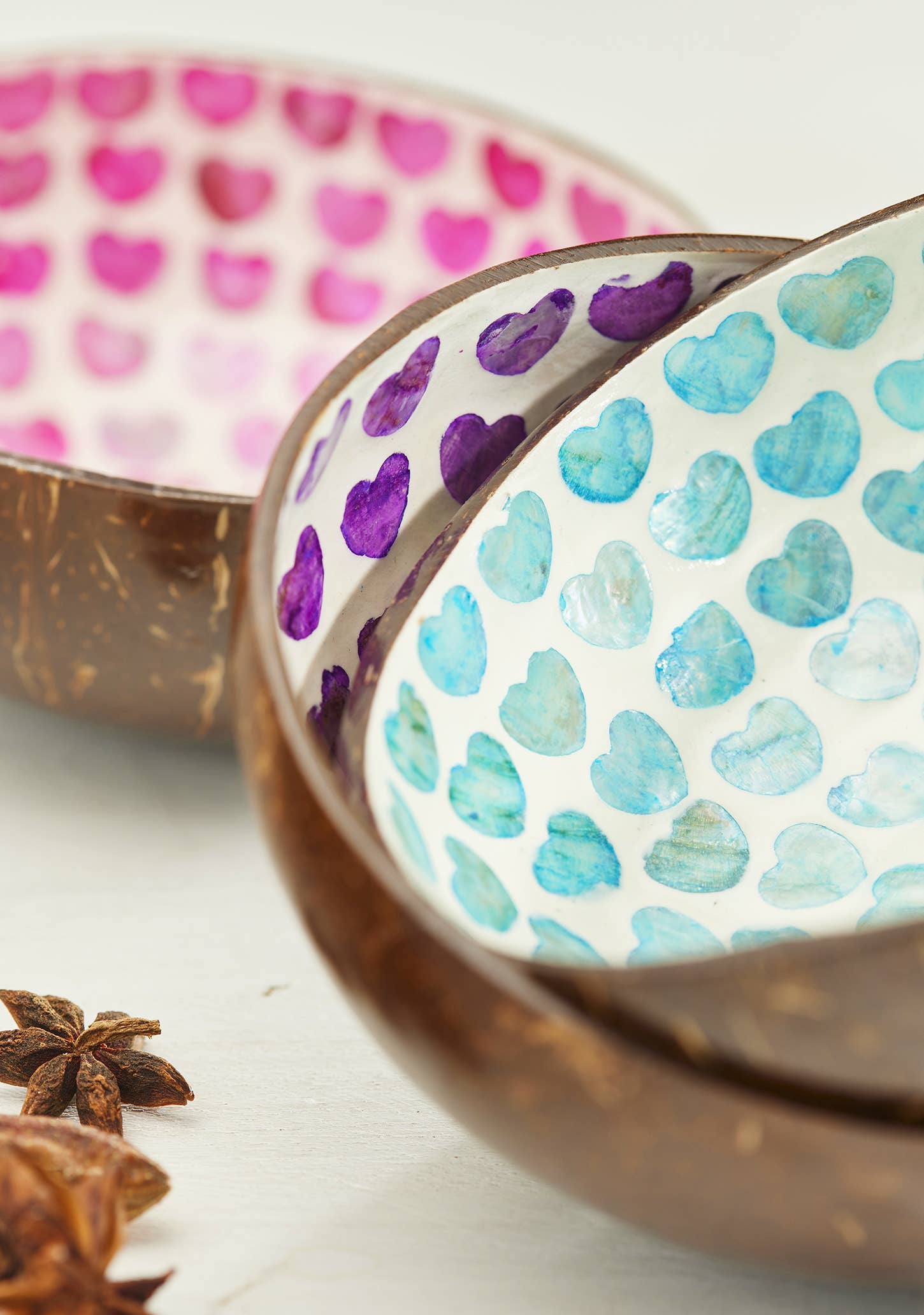 Namaste - Wholesale Bowl - Coconut Bowl, Shell Hearts1