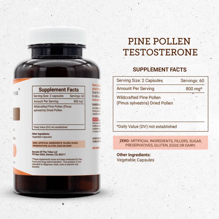 Secrets Of The Tribe - Wholesale Oral Supplement/Vitamin - Pine Pollen Testosterone Capsules3