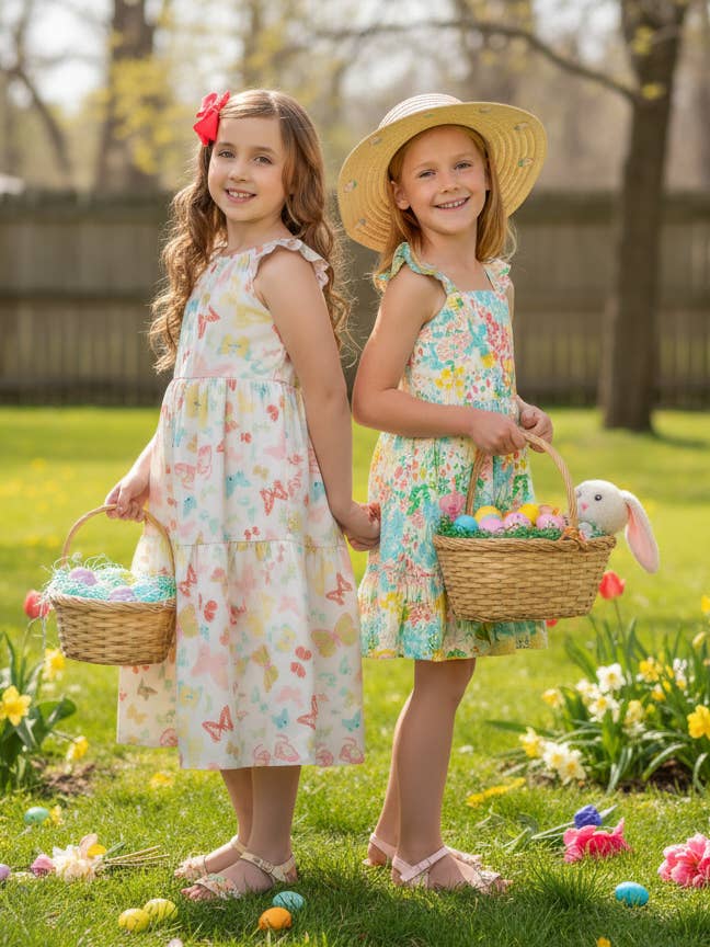 Minna - Wholesale Dress - Kids - Tiered Twirl Dress - Butterfly Ballet Petal Pastels14