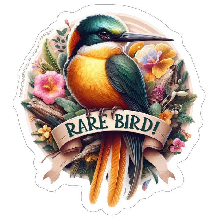 Autocollant Mini Découpé Rare Bird pour la vente par Advice for Life by Your True Nature