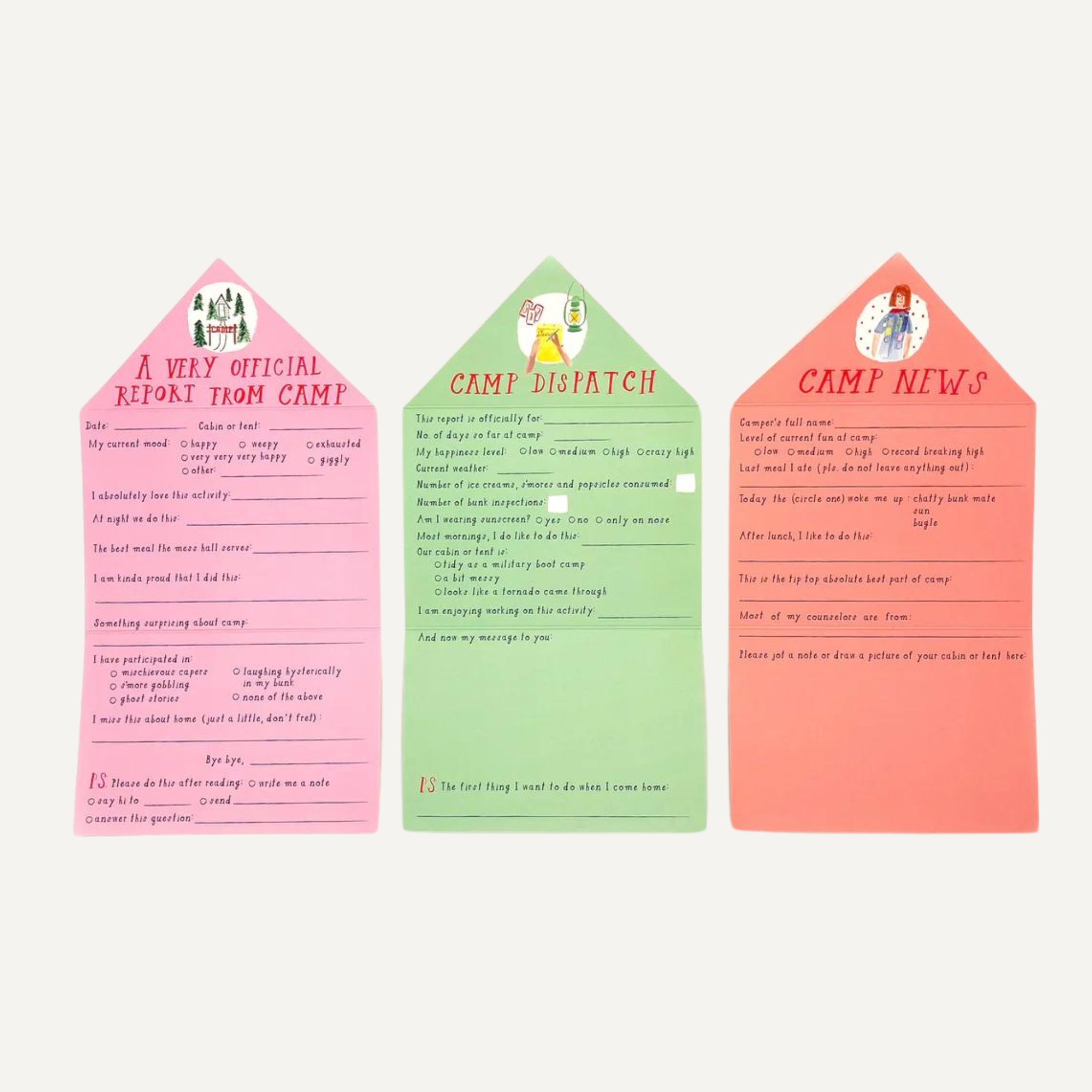 Mr. Boddington's Studio - Wholesale Briefpapier/indexkaartenset - Brieven van het Kamp Briefpapier Set1