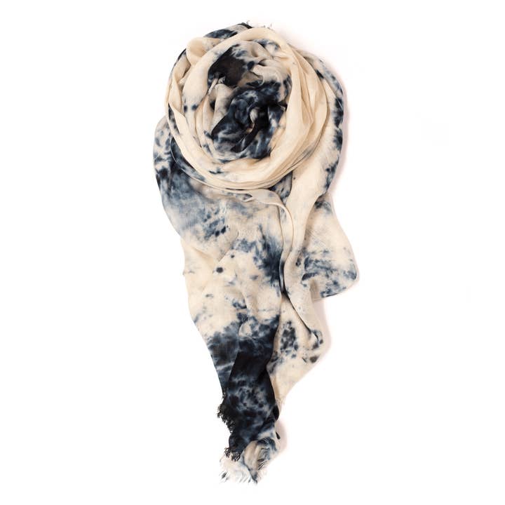 Marble Scarf - Ecru/Midnight for wholesale by fig & bella