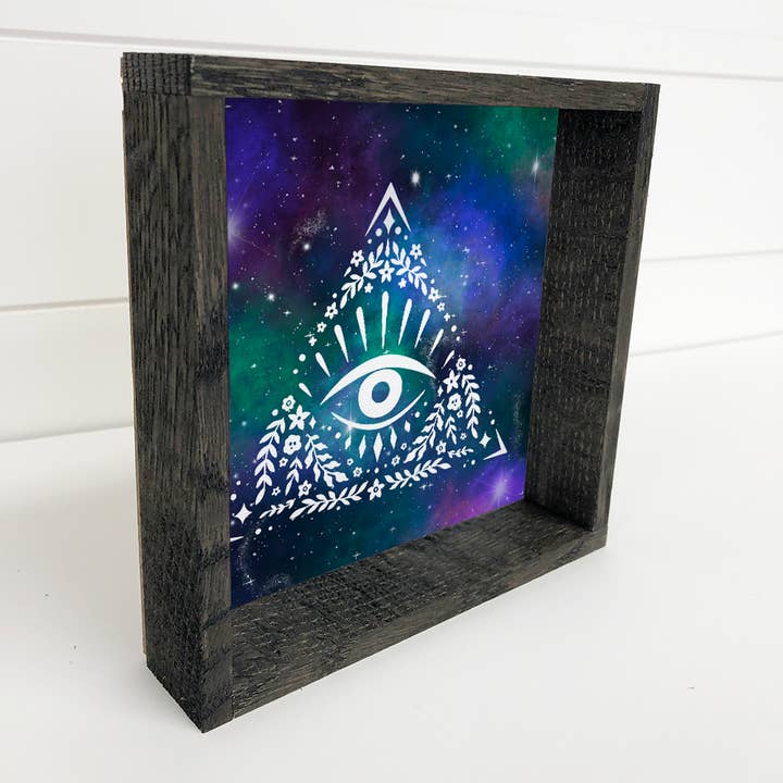 Hangout Home - Wholesale Sign - Mystical Third Eye Canvas Wall Art Wood Frame Sign1