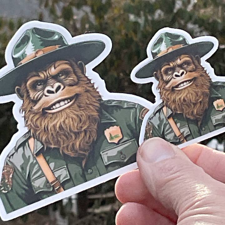 National Parks and Beyond - Wholesale Sticker - Happy Park Ranger Sasquatch or Bigfoot Vinyl 3" Sticker7