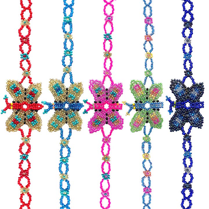 Butterfly Guatemalan Seed Bead Bracelet for wholesale by Pichincha