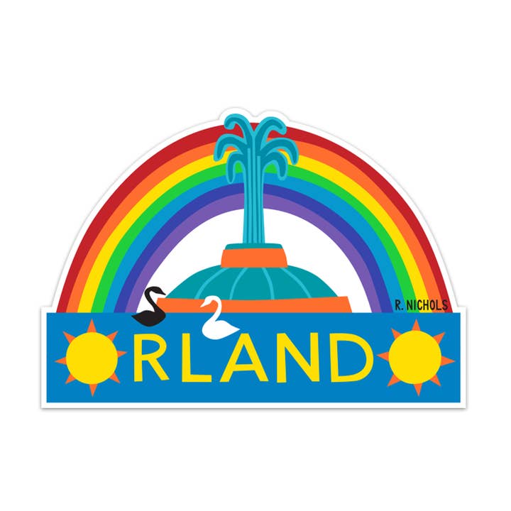 Adesivo arcobaleno Orlando per la vendita all'ingrosso da parte di R. Nichols Stationery & Gifts