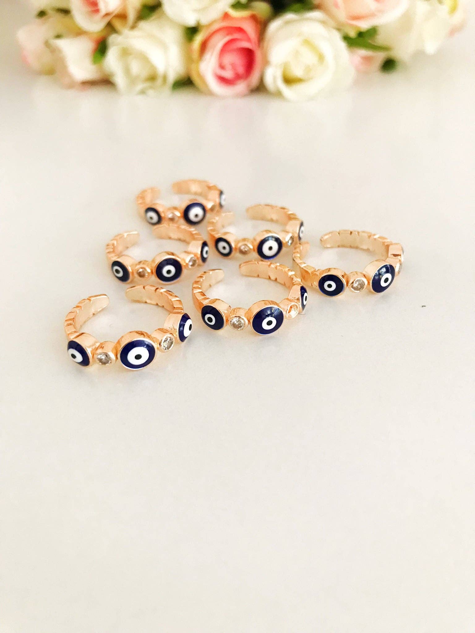 Evileyefavor - Wholesale Multi-Stone Ring - Greek Blue Evil Eye Ring7