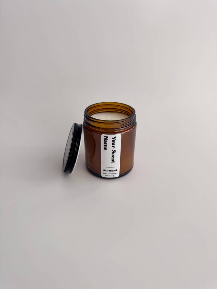 Private Label Candles | Iowa Sunset- 8 oz Amber Jar for wholesale by R.R -rhoads.riley Candles