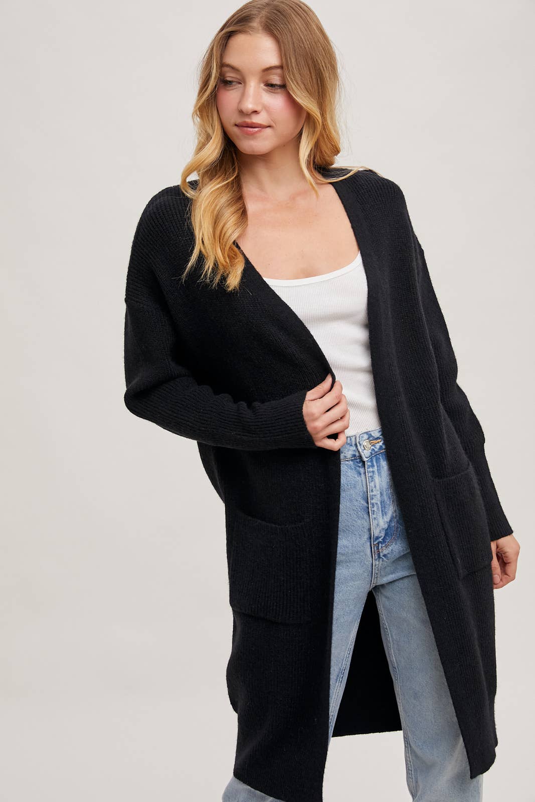 Bluivy – wholesale Cardigan – Women’s – RIBBED OPEN FRONT CARDIGAN1