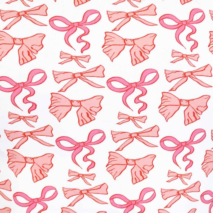 The Royal Standard - Wholesale Sleepwear Set - Kids - Kid's Sutton Bow Long Sleeve Pajamas White/Pink -Asst.