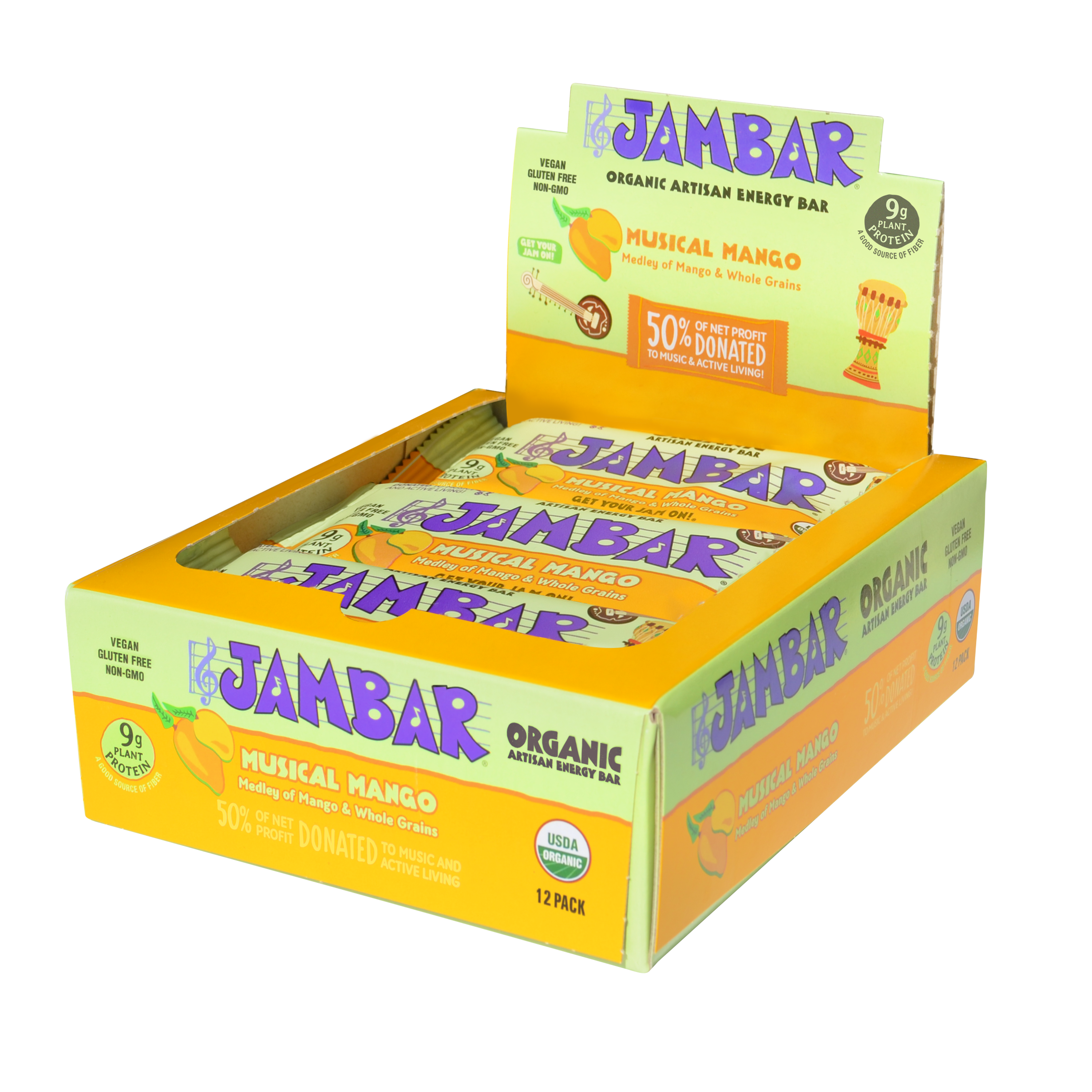 JAMBAR – Snack Bar por atacado – Barra Energética Orgânica JAMBAR Musical Mango2