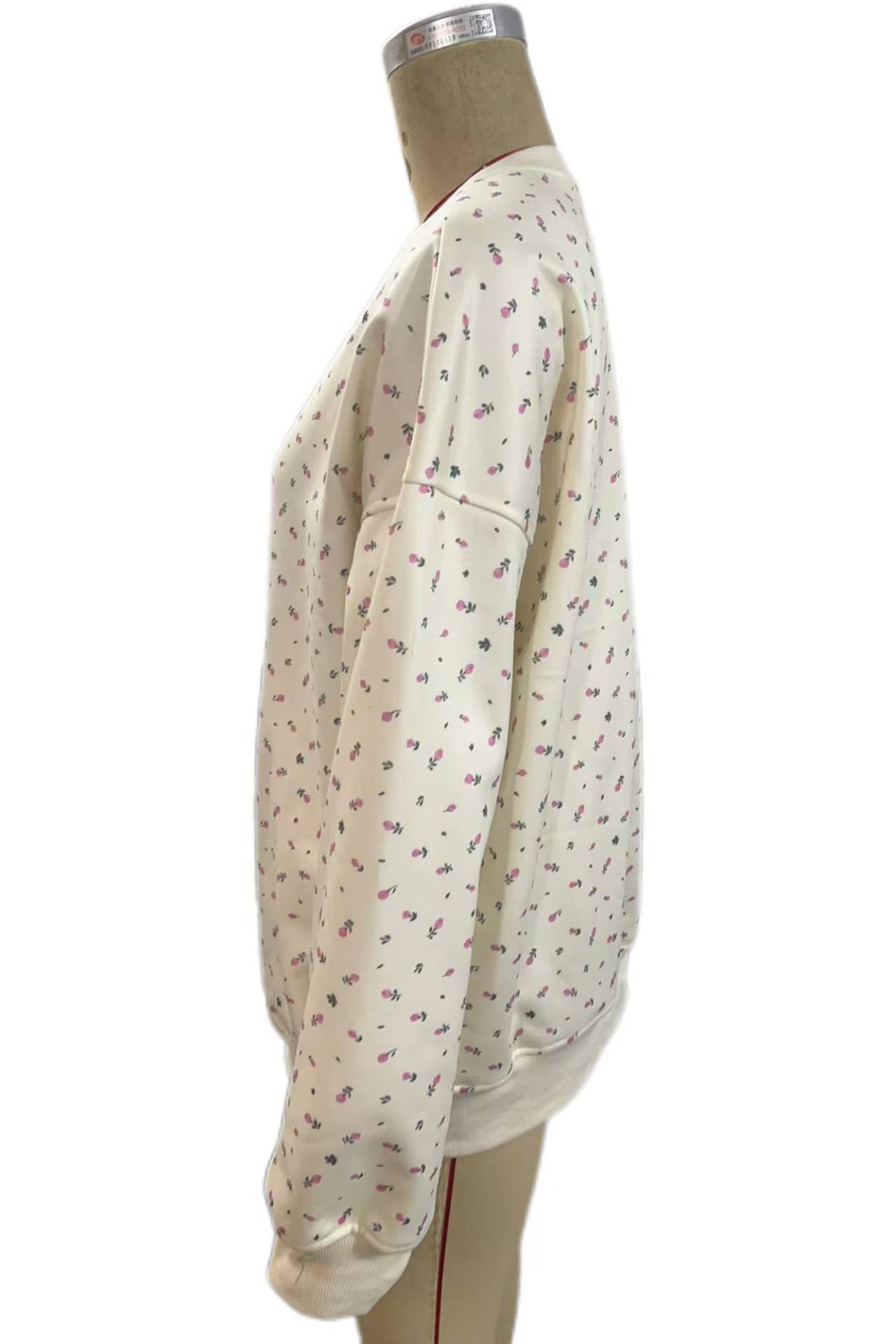 Yellow Vintage Floral print oversize boxy loose sweatshirt crewneck for wholesale on Faire9