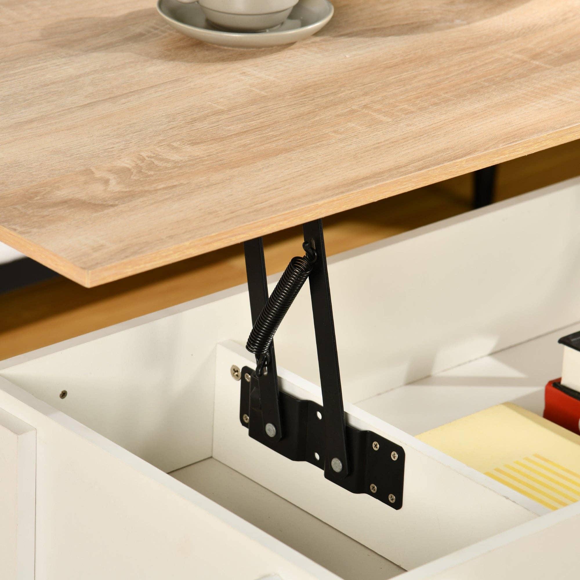 Urban Meuble - Wholesale Side Table - Lift-top coffee table with wood effect and white 96*50 ELOT WHITE OAK 9614