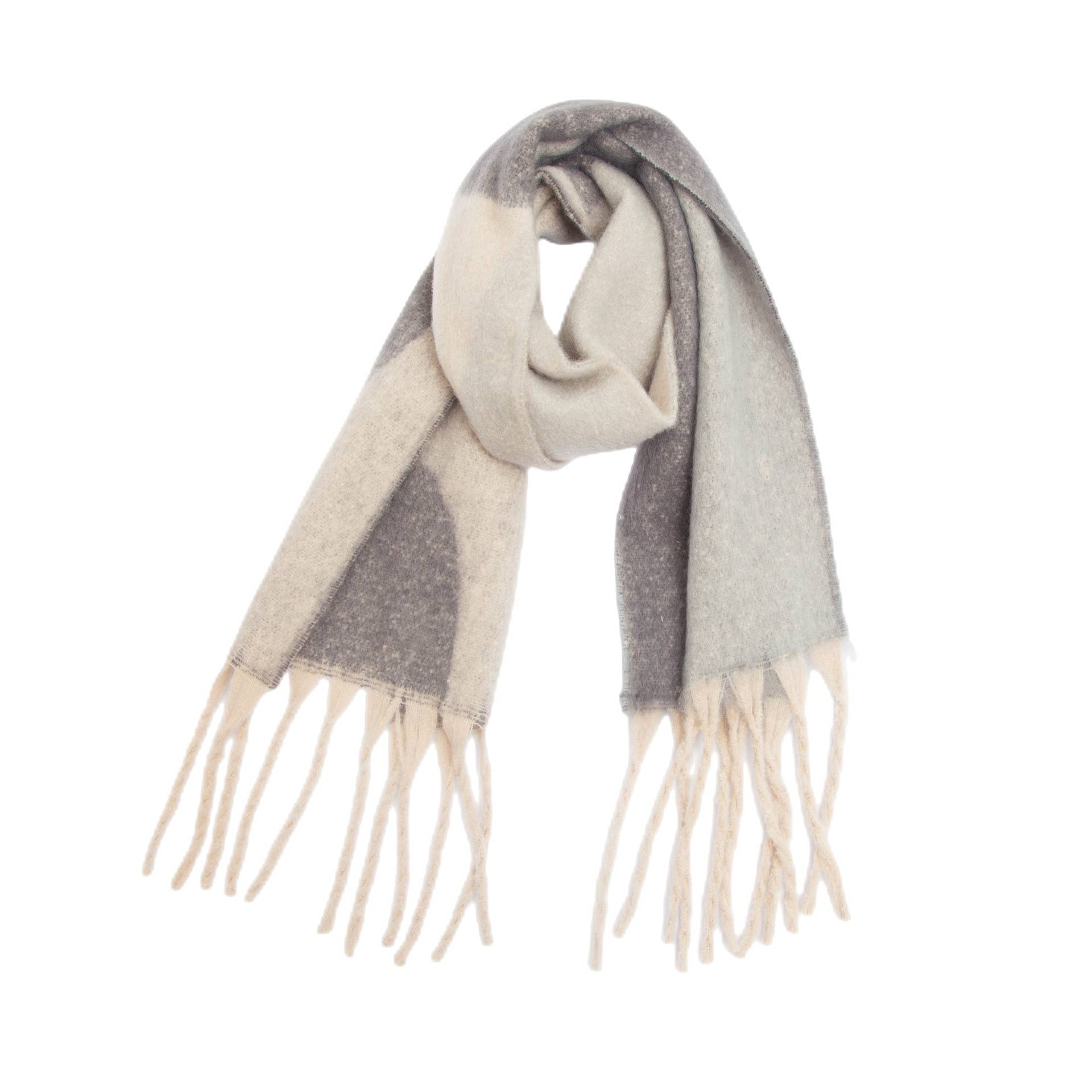 Adorro - Wholesale Scarf - Women's - Soft Chunky Abstract Fleece Scarf With Tassel (8 colors)3