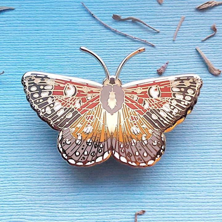 Alum and Ink - Wholesale Reversspeld/knoop - Mormon Metalmark Butterfly (Apodemia mormo) emaille speld8