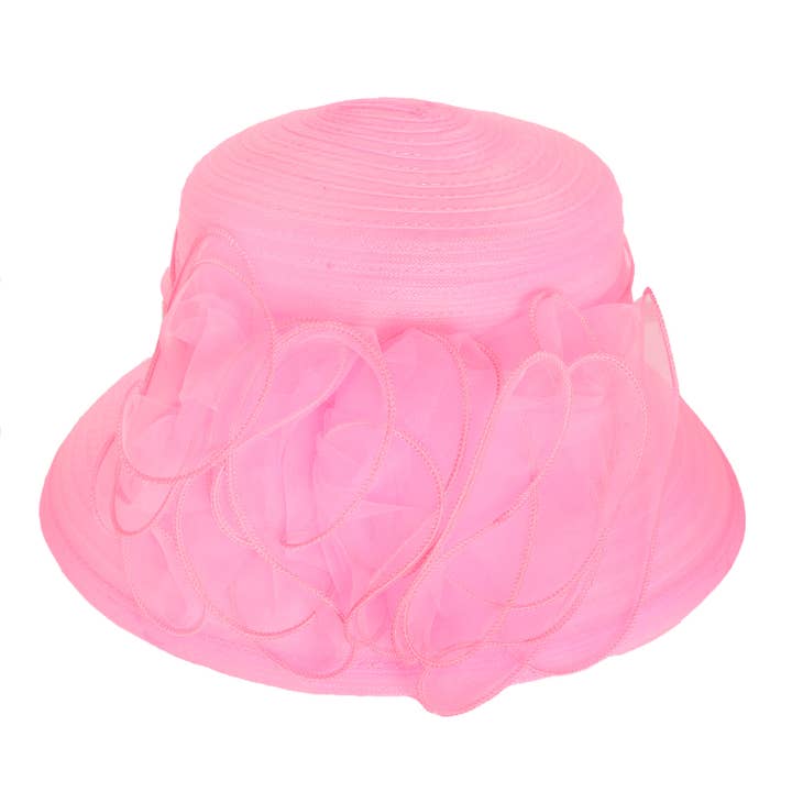 SP Sophia Collection - Wholesale Fascinator Hat - Women's - Floral Wide Down Brim Organza Hat
