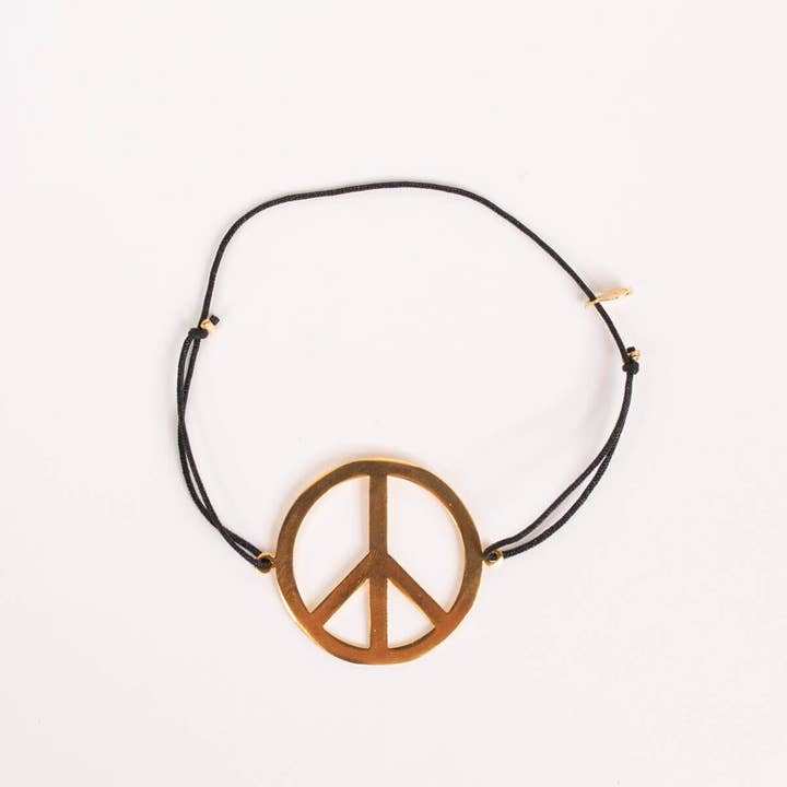 Bohemia Design - Wholesale Charm/Dangle Bracelet - Gold Peace Bracelets, Large, Assorted Colours