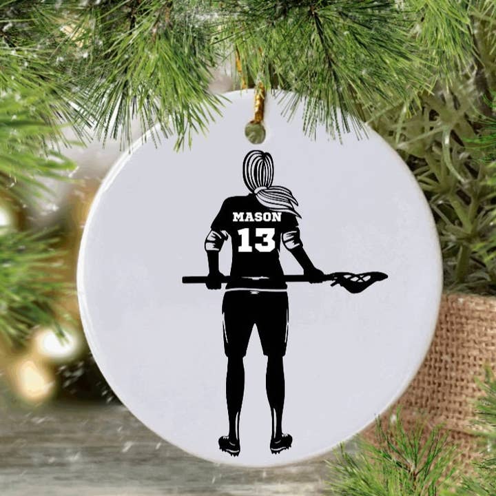 Adorno personalizado para mujer jugadora de lacrosse para venta al por mayor de Kelabels