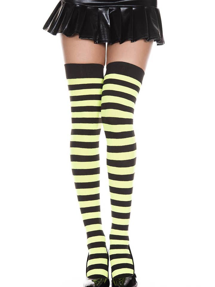 Music Legs, cuisse à larges rayures, Hi ML4701 pour la vente par Lingerie Mart