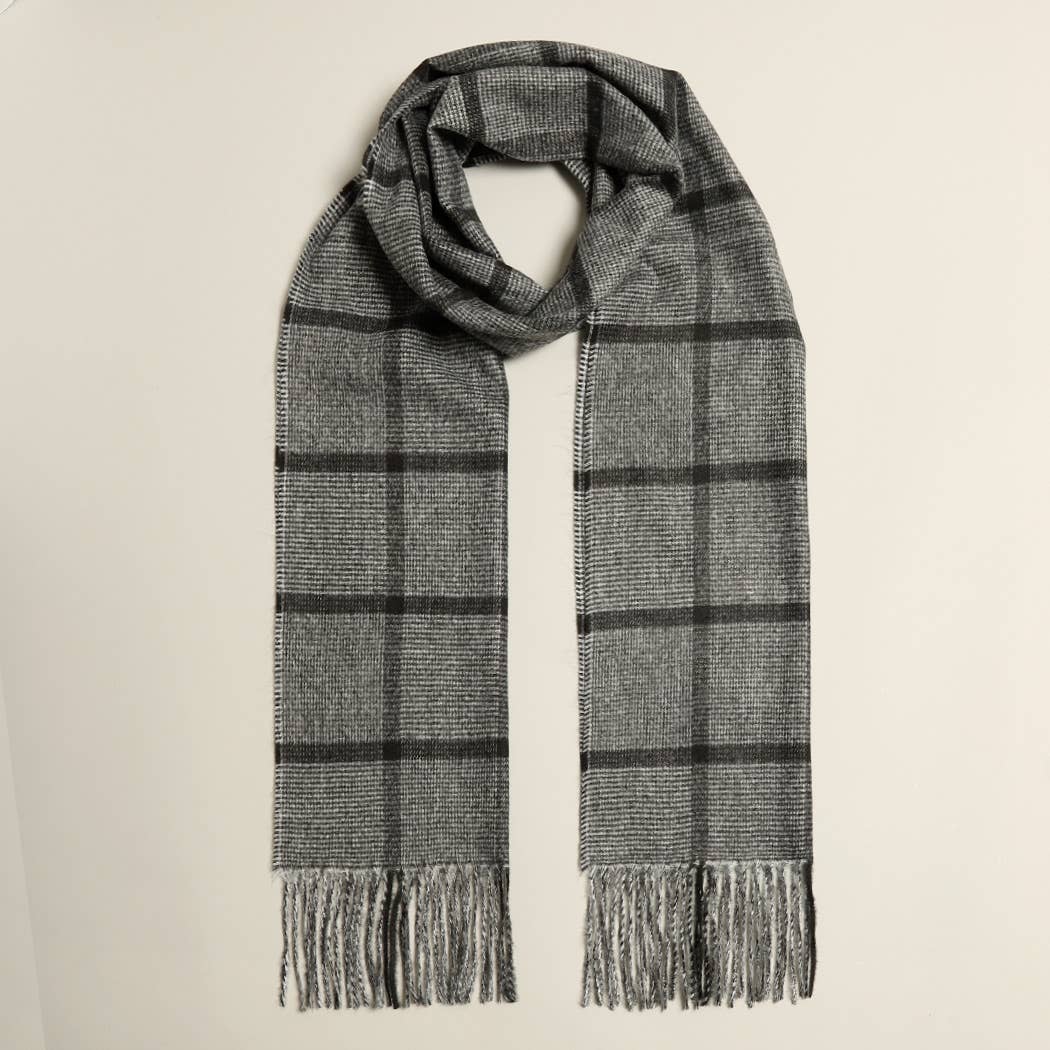 Fashion City – wholesale Scarf – Women's – Plaid Herringbone Lightweight Cashmere Feel Scarf 7